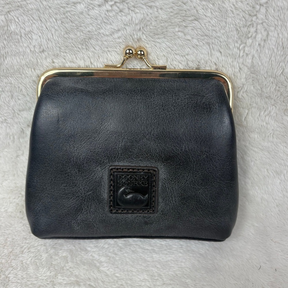 Dooney & Bourke Black Leather Clasp Wallet
